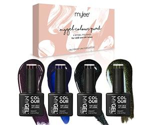 MyGel by MYLEE Galaxy Set de Esmaltes de Uñas en Gel 4x10ml UV/LED Nail Art Manicura Pedicura para Uso Profesional y Doméstico - Larga Duración y Fácil de Usar