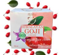 MyGlamy Crema de ácido hialurónico vegana GOJI BeEREN alta dosis Himalayan Bio Crema facial vegana en tarro de cristal 50 ml Anti Age 100% NATUR sin conservantes, perfume, alcohol