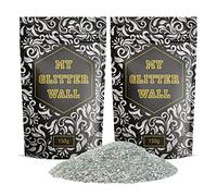 MyGlitterWall - Purpurina para pintura para paredes, 300 g, color plateado, para emulsión de paredes, decoraciones perfectas para interiores y exteriores
