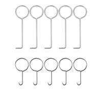 MYGLOAR 10PCS Gancho de elevación con llave de drenaje, gancho de colador de drenaje, gancho de llave de extracción, extractor de rejilla de drenaje de acero inoxidable plateado para cocina, baño