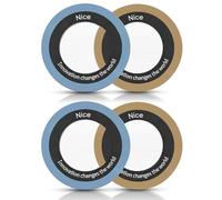 MYGLOAR 4 anillos de metal con pegatinas para cargadores magnéticos, teléfonos con placa de metal compatibles con MagSafe, soporte magnético para teléfono para automóvil (Dorado + Azul Pico)