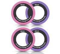 MYGLOAR 4 anillos de metal con pegatinas para cargadores magnéticos, teléfonos con placa de metal compatibles con MagSafe, soporte magnético para teléfono para automóvil, Morado + Ciruela