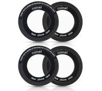 MYGLOAR 4 Anillos de Metal con Pegatinas para Cargadores magnéticos, teléfonos con Placa de Metal compatibles con MagSafe, Soporte magnético para teléfono para automóvil (Grabado Láser)