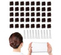 MYGLOAR 50PCS Red para el cabello y moño invisibles, red para el cabello para moño de ballet de malla fina reutilizable, red para el cabello elástica para enfermeras, bailarinas, asistentes de vuelo