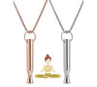 MYGLOAR Cadena respiratoria de 2 piezas, collar sin humo, ayuda para dejar de fumar, collar original para dejar de fumar, collar mindfulness, cadena respiratoria para dejar de fumar (Plata+Oro Rosa)