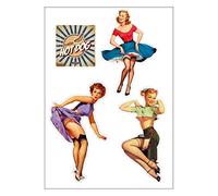 Mygoodprice E31 - Lámina A4 de pegatinas, diseño retro pin-up de los años 50, para scrapbooking