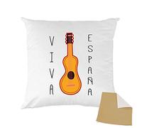 Mygoodprice - Funda de cojín Bicolor Estampado, 40 x 40 cm, diseño de Guitarra Viva Espana, Color marrón