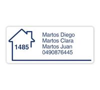 MYGOODPRICE - Placa grabada personalizada autoadhesiva para nombre y número de buzón, de 1 a 5 líneas, formato 12 x 5 cm - Blanco con escritura azul