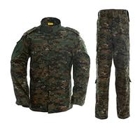 MyHaing Traje Trabajo Aire Libre Resistente Desgaste Bolsillo Múltiple Multitarea Combate Camuflaje BDU Abrigo+Pantalones Largos Camo Digital de la Selva