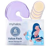 MyHalos Almohadillas de gel refrescante para el pecho, almohadillas de gel para terapia de pecho caliente y frío, almohadillas de calor para pezones esenciales para maternidad, paquete de hielo para