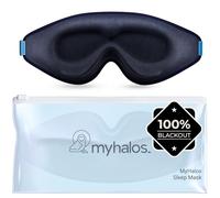 MyHalos Antifaz para dormir 3D, antifaz para dormir, 100% opaco, para mujeres, hombres y personas que duermen de lado, cero presión, diseño galardonado, apto para pestañas y transpirable, color azul