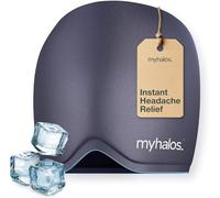 MyHalos Gorro de alivio de migraña, gorro de envoltura fría reutilizable para terapia de frío y tapa de migraña, para alivio del dolor de cabeza por tensión y presión sinusal, compresa de cabeza