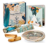 MyHappyGoods Smudge Kit - Juego de incienso de salvia blanca, palo santo, concha de abulón, pluma larga, regalo espiritual