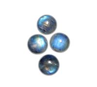 Myhealingworld Piedra lunar arcoíris natural de 11 mm redonda azul fuego AAA calibrada de calidad AAA para hacer joyas, caja de 4 unidades.
