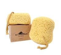 myHomeBody Esponja de baño, esponja de espuma, exfoliante corporal para baño, puf de ducha exfoliante para ducha, tamaño grande, mucha espuma, curva, paquete de 2