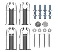 MyHomeware Soportes de abrazadera para radiadores de toallero calentado plano y curvo (cromo, ancho de tubo de 19 mm)