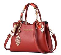 Myhozee Best Bolso Mujer Malas Senhora Piel Marca Shopper Tote Bag Perfecto Para Trabajo,Diario Vida,Navidad y Fiesta ect Rojo