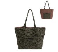 Myhozee Bolso de la compra reversible para mujer, bolso de ante para mujer, bolso grande, bolso de hombro, estampado de leopardo, bolsas para la universidad, escuela, trabajo, viajes, compras, verde