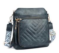 Myhozee Umhängetasche Damen Mittelgroß Handtasche Damen Mittelgroß mit 6 Kartenfächer Crossbody Bag Damen Schultertasche mit RFID-Blockierung für Arbeit Reisen Alltag, K176-verde azulado