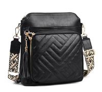 Myhozee Umhängetasche Damen Mittelgroß Handtasche Damen Mittelgroß mit 6 Kartenfächer Crossbody Bag Damen Schultertasche mit RFID-Blockierung für Arbeit Reisen Alltag, K176-negro, Mittelgroße