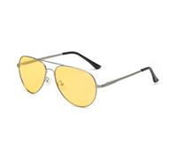 Myiaur Gafas de conducción nocturna para mujer, polarizadas, con protección antirreflejos, doble puente de metal, ideal para conducción nocturna y tiempo lluvioso, A04 Silver