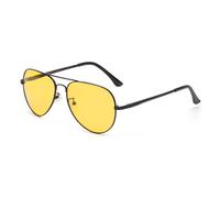 Myiaur Gafas de conducción nocturna para mujer, polarizadas, con protección antirreflejos, doble puente de metal, ideal para conducción nocturna y tiempo lluvioso, A03 negro.