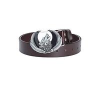 MYIESAXL Cinturón de Cuero Casual con Hebilla de Lobo, Cinturón de Vestir de Cuero de Vaca con Hebilla de Lobo Mitología Para Hombre, 35 Mm de Ancho