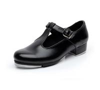 MYIESAXL Zapato de Claqué para Principiantes, Zapatos de Claqué para Niñas Y Niños, Zapatos de Claqué de Charol con Correa de Hebilla Deslizante, Zapatos de Baile Transpirablespara Niños Y Adultos