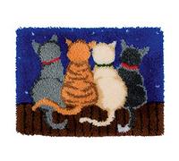 Myingaou Kits de Alfombra con Gancho de Pestillo Alfombra de Ganchillo Alfombra para Gatos Hilo de Lona Preimpreso CojíN Tapiz de Ganchillo DecoracióN de Sofá