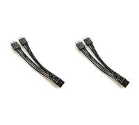 Myingaou Placa Base Cable de ExtensióN de Audio HD de 9 1 Hembra 2 Macho y Cable Divisor Negro para PC DIY 10 Cm, Paquete de 2