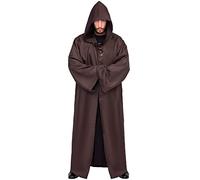 Myir JUN Capa con Capucha de Halloween para Hombre, Disfraz de Caballero para Adulto Carnaval Medieval Traje Ropa Cosplay (L, Marrón)