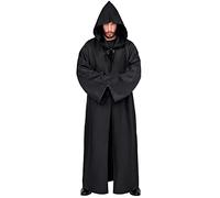 Myir JUN Capa con Capucha de Halloween para Hombre, Disfraz de Caballero para Adulto Carnaval Medieval Traje Ropa Cosplay (XL, Negro)