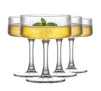 MYKAGS Juego de 6 vasos de Martini, 4 vasos de cristal cupé de 236 ml