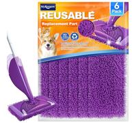 MyKEEPOW Paquete de 6 almohadillas húmedas para Swiffer WetJet, lavables y reutilizables para limpieza de suelos de madera dura, morado (mopa no incluida)