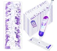 MyKEEPOW Recambios de almohadillas desechables para fregona, paquete de 12 compatibles con Swiffer PowerMop multisuperficie para limpieza de suelos, almohadillas de repuesto para fregona eléctrica