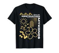 Mykonos Elige tu destino Islas del Egeo Boho Abstract Camiseta