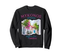 Mykonos Grecia Pink Bougainvillea Flower Historic Town Girls Sudadera
