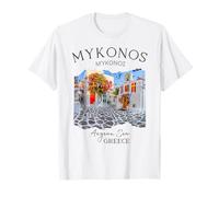 Mykonos Grecia Souvenir Old Town Iglesia Festival Griego Camiseta