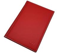 myledershop Gran Tarjetero para documento de Identidad y Tarjeta de crédito con 12 Bolsillos MJ-Design-Germany Made in UE (Diseño 1 / Rojo)