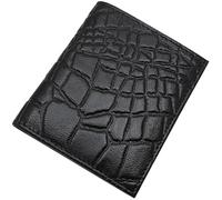 myledershop Tallinn - Tarjetero de piel para tarjetas de visita, con compartimento para billetes con relieve de cocodrilo y protección RFID y NFC, color negro