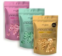 Mylee Advanced Stripless Wax Trio Set 3 x 250 g [jazmín, eucalipto, rosa silvestre] Cuentas profesionales de cera dura, depilación indolora, no necesita tiras, cera caliente pelable, cuerpo completo,