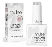 Mylee Esmalte Protector Sin Limpieza con Particulas Plateadas para Esmalte de Uñas Gel UV LED 15ml, Acabado Duradero, Rápido, Fácil, Uñas Naturales, Extensiones, Puntas, Manicura, Pedicura Profesional
