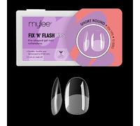Mylee Fix & Flash Soft Gel Tips - Puntas de Uñas de Gel Suave, Cobertura Completa, Extensiones de Uñas, Flexibles y Resistentes, 12 Tamaños, 552 Piezas, por Todas las Uñas (Short Round)