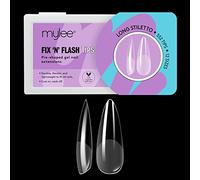 Mylee Fix & Flash Soft Gel Tips - Puntas de Uñas de Gel Suave, Cobertura Completa, Extensiones de Uñas, Flexibles y Resistentes, 12 Tamaños, 552 Piezas, por Todas las Uñas (Long Stiletto)