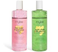 MYLEE Kit de cuidado pre y después con gel de aloe vera (2 x 500 ml), gel refrescante calmante pre después de la depilación, limpiador de piel para todo tipo de piel