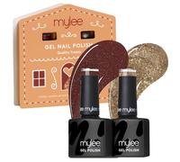 Mylee Set de Esmalte de Uñas en Gel Semipermanente 2x8ml [Quality Treats] - Bake Me Happy Collection - UV/LED Nail Art, Manicure y Pedicure, Uso Profesional y Doméstico [Navidad 2025]