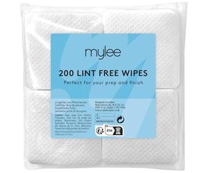 Mylee Toallitas de uñas sin pelusa x200, almohadillas suaves y absorbentes para manicura y pedicura, para eliminar, preparar, limpiar y refiniar esmalte de uñas de gel, uso profesional y doméstico