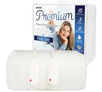 MYLEK Manta eléctrica de forro polar para cama tamaño king, funda de colchón calefactable, doble control, falda elástica, tamaño 190 x 152 x 40 cm, protección contra sobrecalentamiento, lavable a