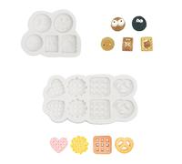 MYLERCT 2 Piezas moldes reposteria, Blanco moldes silicona, Elegante molde silicona reposteria para Airfryer, Resistente a Altas Temperaturas, Apto para Gofres, Chocolate y Parches