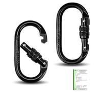 MYLERCT 25KN Mosquetones, 2 Piezas Mosqueton Escalada, Certificado de Seguridad - Mosqueton Grande, Capacidad de Carga 2500 kg Adecuado para Alpinismo, Descenso con Cuerda, Hamacas, Acampada